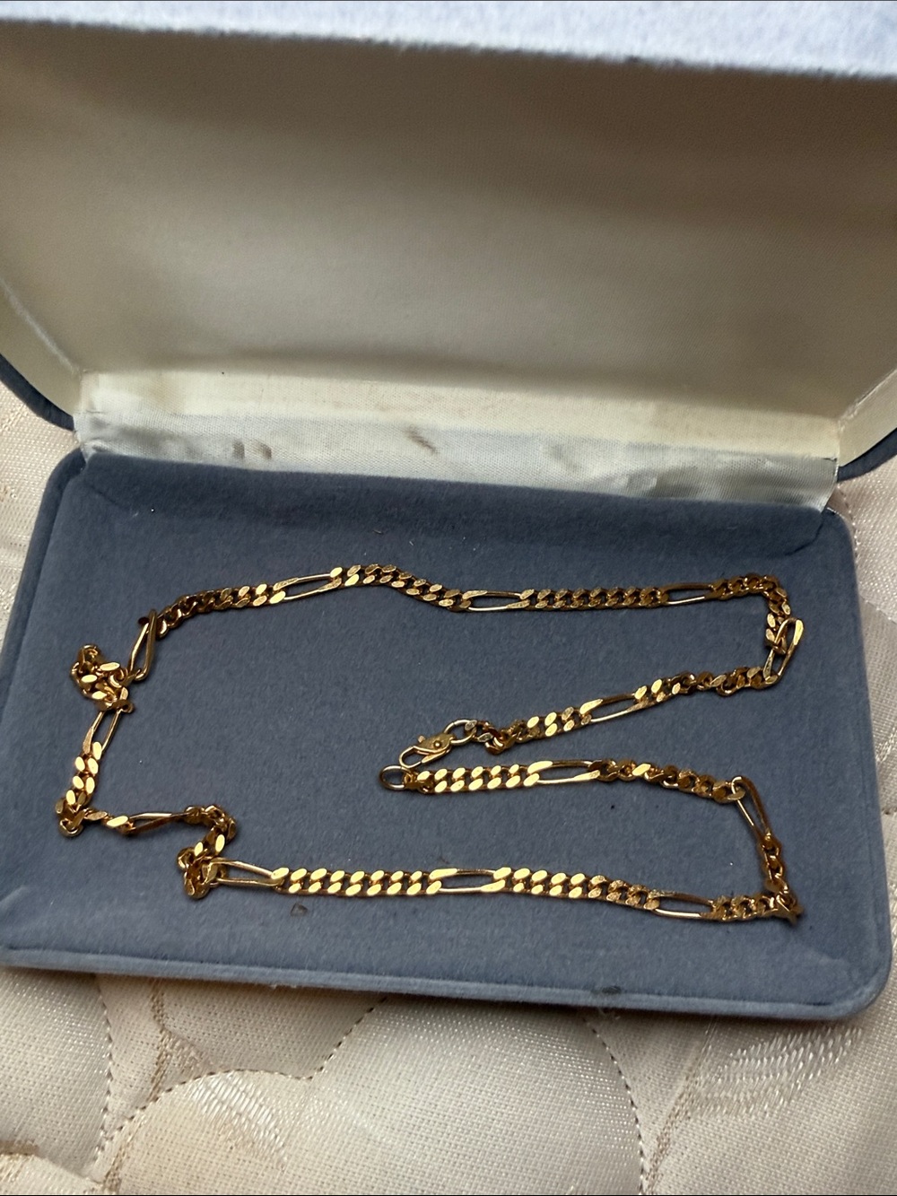 Women's Figaro-Style Gold Chain Necklace vintage gold chain plated